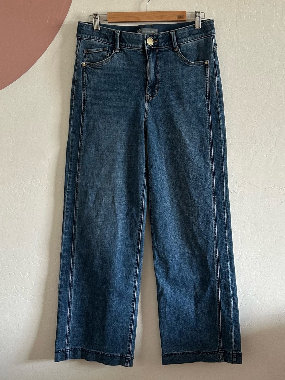Wit & Wisdom Women’s Gracie Skyrise Jeans medium wash wide leg size 8